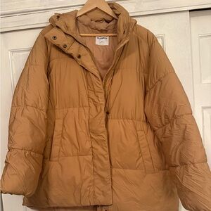 Old Navy XL Camel Hooded Puffer Jacket